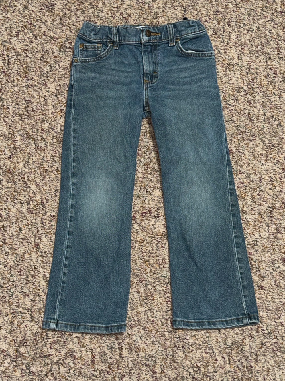 Classic kids boys toddler size 5 jeans Blue Denim Straight Fit adjustable waist